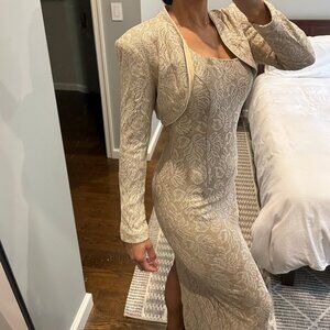 Cachè vintage floor length gown with bolero jacket NWT